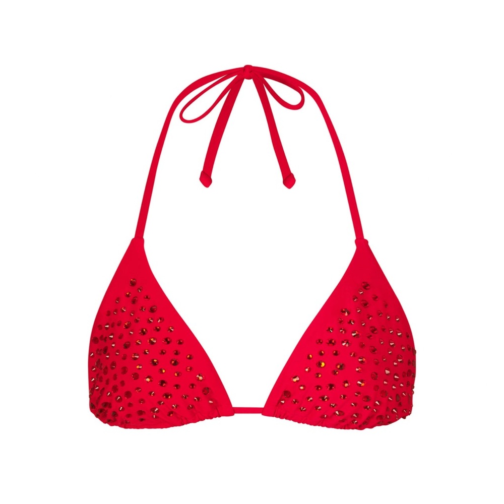 NWT - RED SKIMS XL RHINESTONE
TRIANGLE BIKINI TOP